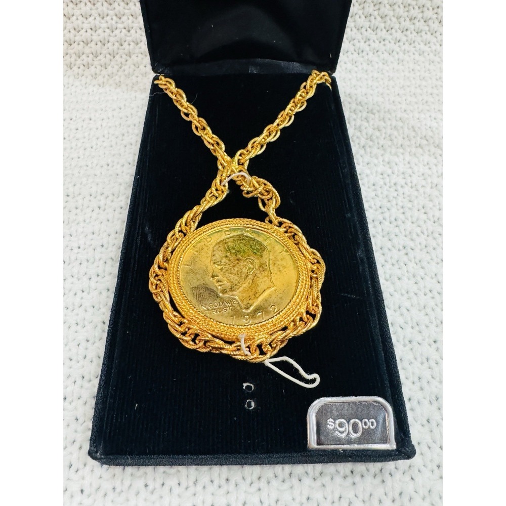 U.S. Mint Collectors Edition Coin Necklace 14K HGE Gold Plate Original Box